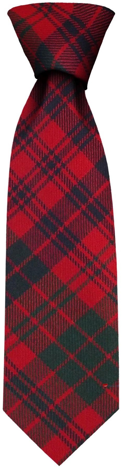Clan Tie Ross Red Modern Tartan Pure Wool Scottish Handmade Necktie