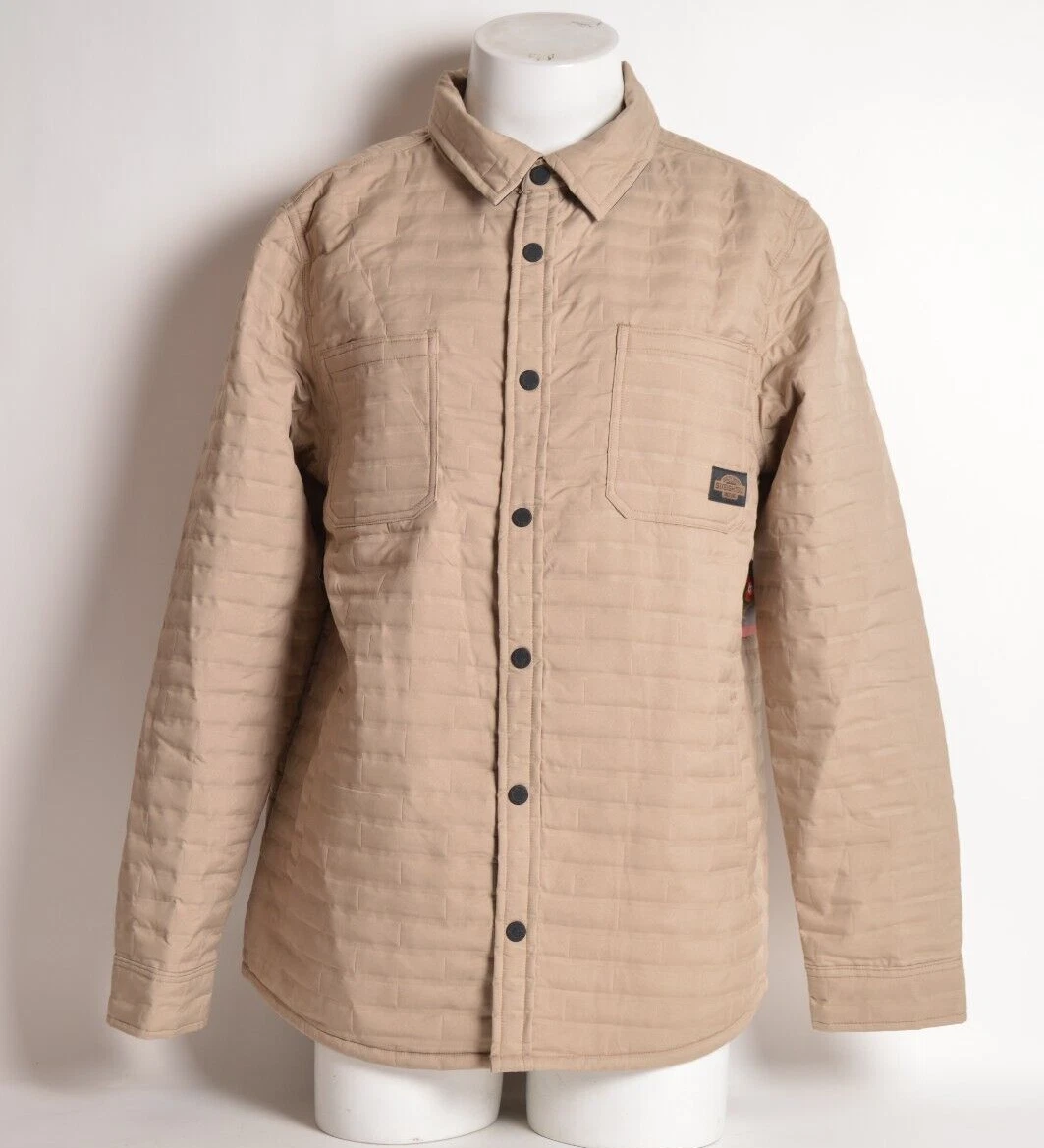 NWT Mens 686 Engineered Quilted Shacket $160 L tan DWR insulated jacket shirt