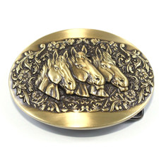 Solid Brass "Horse" Belt Buckles Tongue Pin Belt Buckle Fits For 1.5 INCHES Belt