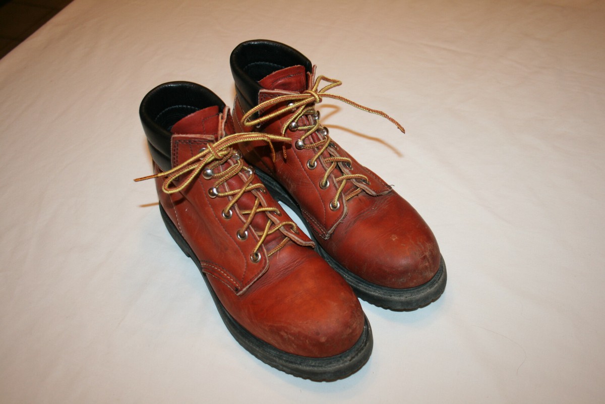 Vtg OXBLOOD STEEL TOE USA  RED WING‎ CHORE WORK BOOTS Men’s Size 15B Vtg OXBLOOD STEEL TOE USA RED WING CHORE WORK BOOTS 7 1/2 B  main image 3