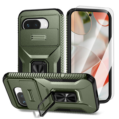 For Google Pixel 9 Pro XL/9A/8 Pro/7 Rugged Case Stand Cover+HD Screen Protector