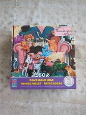 Ceaco Paws Gone Wild 550 Piece Dog Theme Jigsaw Puzzle With Poster Complete