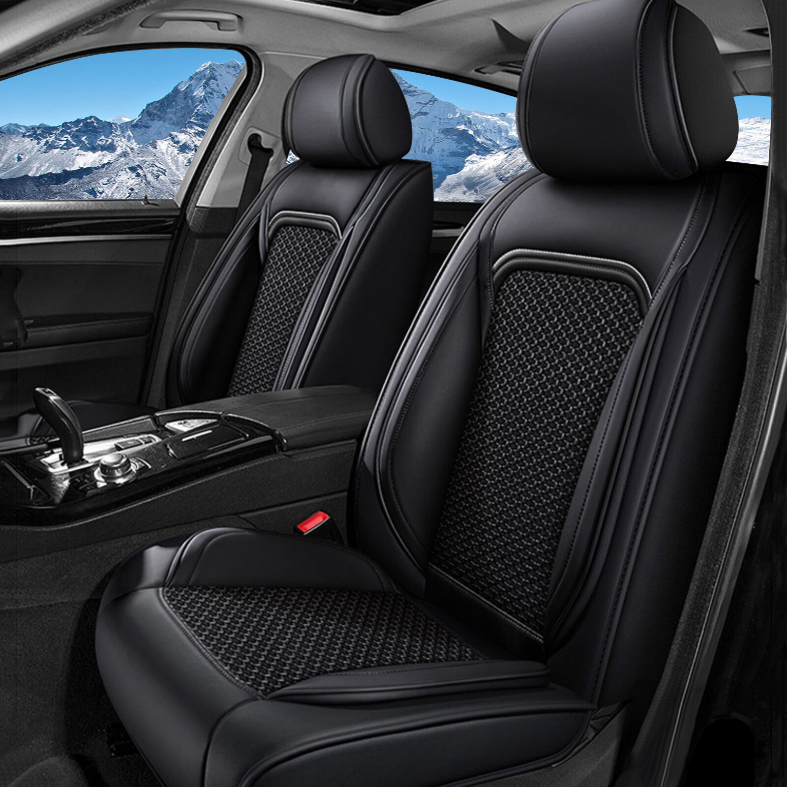 Car Seat Covers Full Set Pu Leather Cushion Front Rear For KIA Cadenza 2014-2020