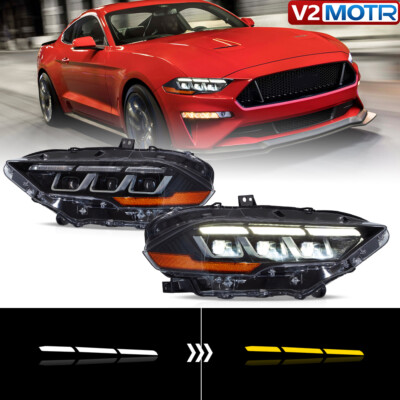 VLAND Projector LED Headlights For 2018-2022 Ford Mustang w/Animation&Sequential