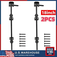 2* Heavy Duty 18" Metal Cane Bolt Iron Gate Drop Rod Gate Latch For Holding Gate