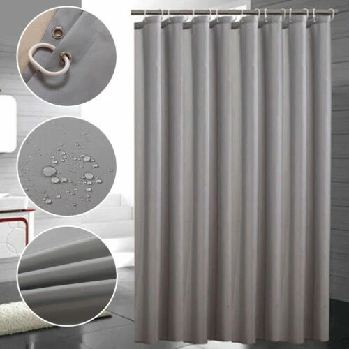 Rideaux de douche gris en tissu