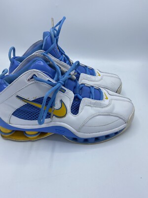 Nike Shox Elite Shoes White Maize Blue mens sz 9 309267-171 Denver