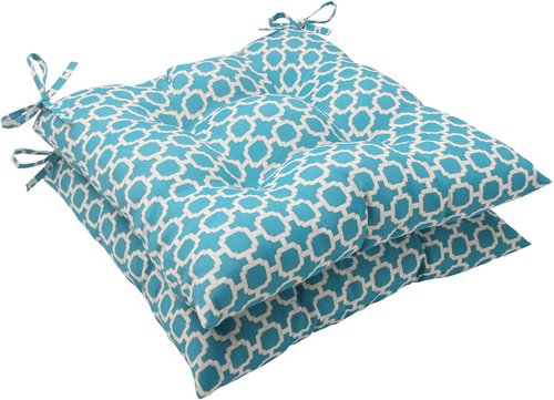 Outdoor/Indoor Tufted Seat Cushions (Square Back), 18.5" X 19", Green Hockley Te