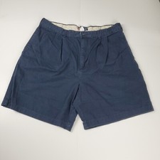 Chaps Ralph Lauren Shorts Men's 38 Blue Chino Pleated Pockets Dress Pants