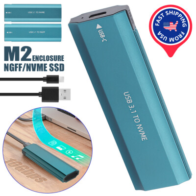 M2 SSD Case NGFF NVMe Enclosure M.2 to USB Type C 3.2 SATA Hard Drive Adapte TOP