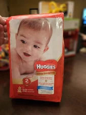 Huggies Little Snugglers Diapers Size 2, 32 Count, New and Sealed