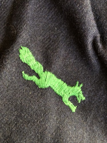 VTG Sanibel Sport Skirt Navy Blue Green Embroidered Foxes Fox Hunt Horns S - Picture 2 of 6
