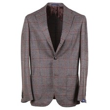 Barba Napoli Slim-Fit Layered Check Wool-Cashmere Sport Coat 42R Eu 52  1350