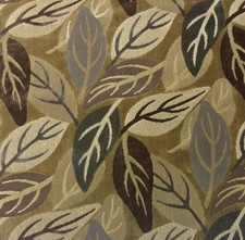 CLARENCE HOUSE LAURELWOOD NEUTRALS LEAF MODERN LINEN VELVET FABRIC 1 YARD 49"W