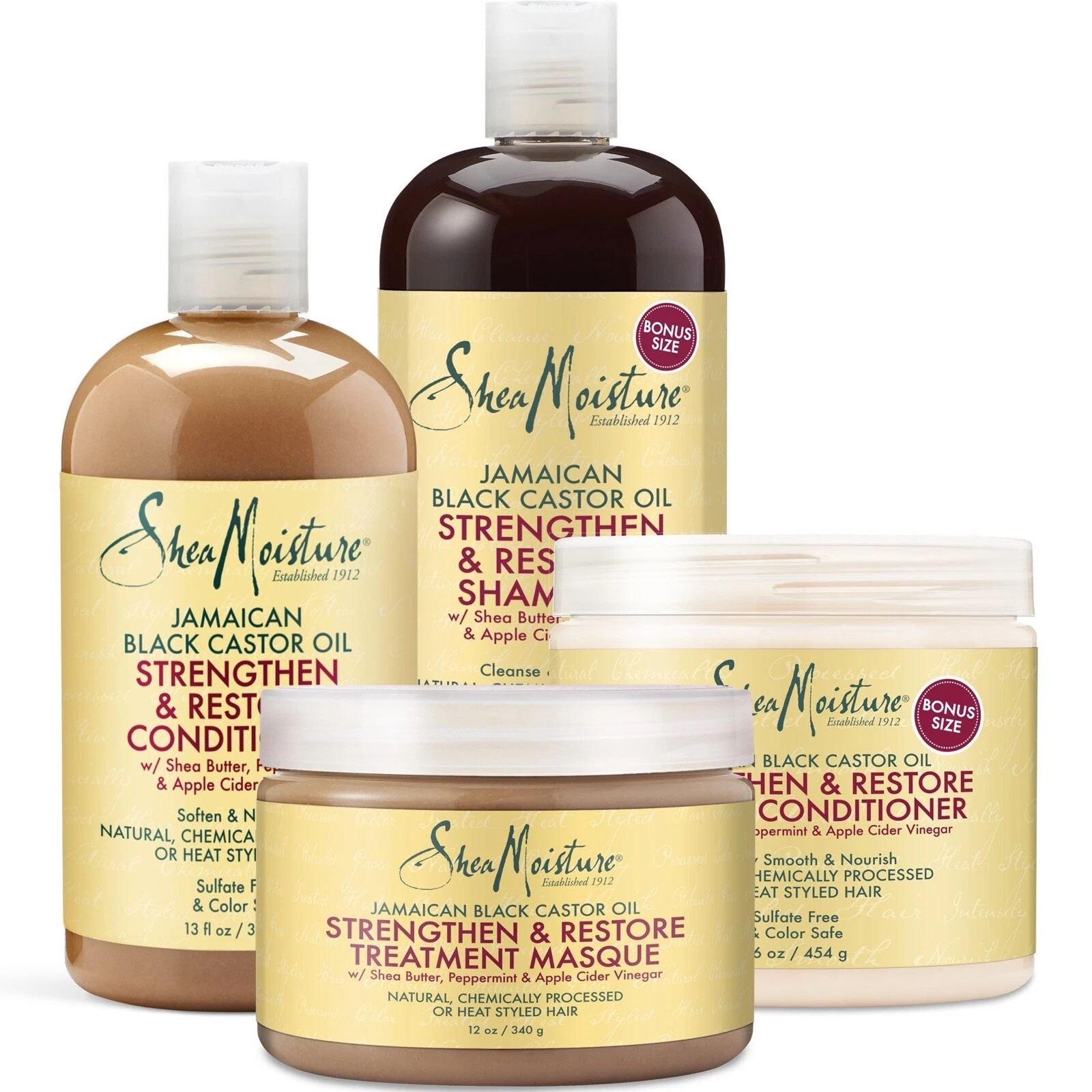 SHEA MOISTURE JAMAICAN BLACK CASTOR OIL STRENGTHEN & RESTORE RANGE - BEST PRICE
