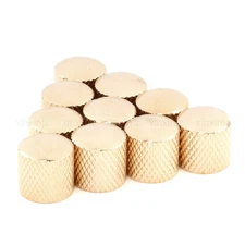 10pcs Gold Metal Dome Push-On Control Knob for Guitar Bass