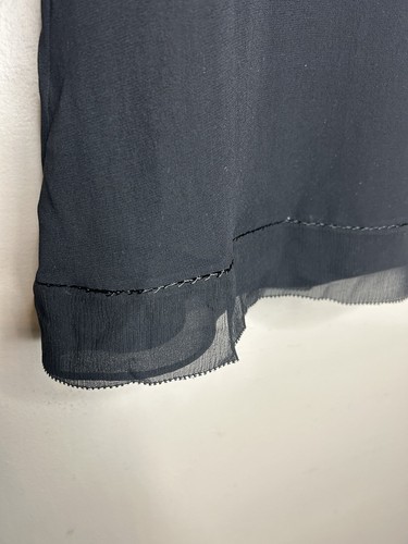 Y2K Harolds Silk Blouse Women’s Black XL Fairy Core Bell Sleeve - Picture 11 of 14