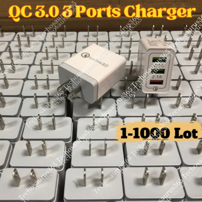 QC3.0 Fast Charger Lot USB Wall Power Adapter US Plug 3 Port For iPhone Samsung