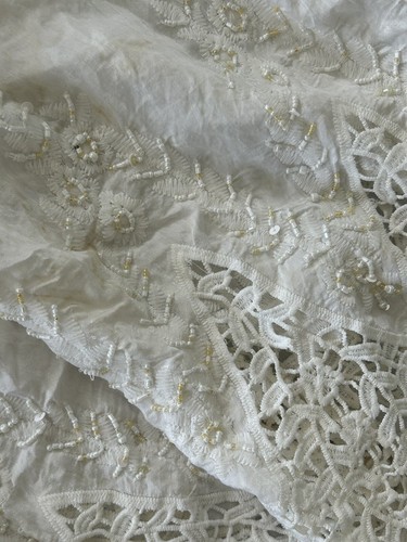 Antica Sartoria by Giacomo Cinque White Beaded Dress Size M Silk Blend - Picture 18 of 19