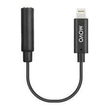 Movo IMA-1 MFI-Certified Female 3.5mm TRRS Microphone Adapter Cable to Lightning