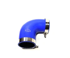 4-Ply 2.5"-3" ID 90 Degree Reducer Elbow Silicone Hose + T Bolt Clamp BLUE