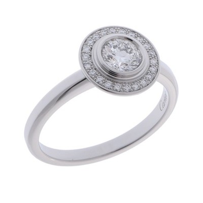 Cartier Damen Ring 11 Pt950 Platin Diamant Damour Kreisring #51