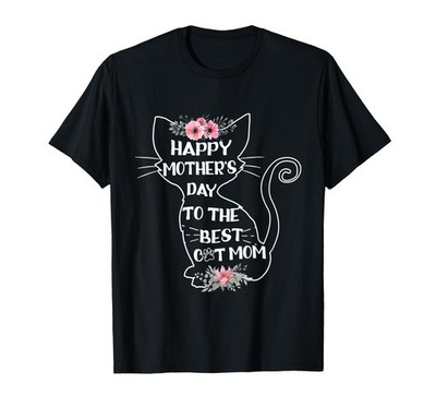 Happy Mothers Day Best Cat Mom Cute Floral Graphic T shirt