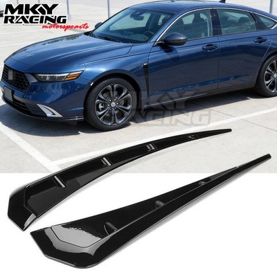 2pcs Glossy Black Soft TPU Side Fender Airfoil Cover Trim For Honda Accord Civic