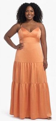 NWT Dress the Population XXL Satin Tiered Maxi Dress. Summer Graduation  Plus | eBay
