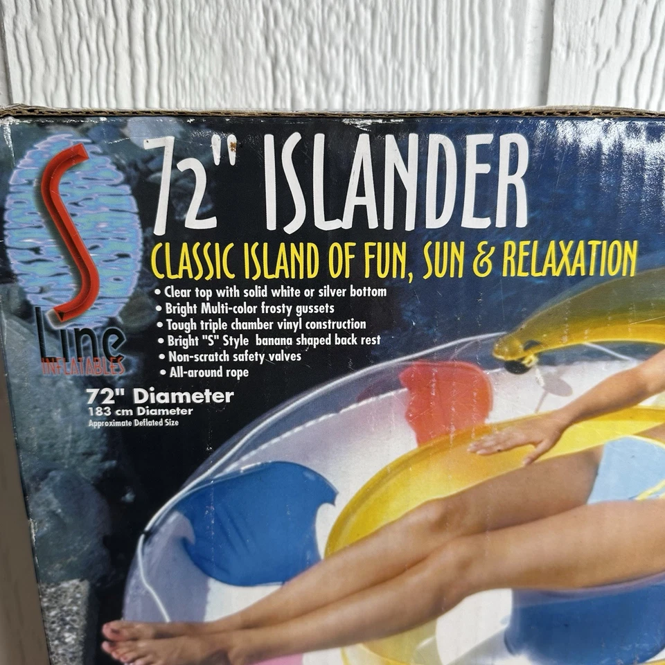 Vintage 2000 POOLMASTER Islander 72 Float 83675 Clear & White BRAND NEW IN BOX - Image 2 of 4