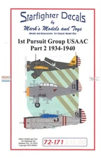 SFD72171 1:72 Starfighter Decals - 1st Pursuit Group USAAC Part 2 1934-40