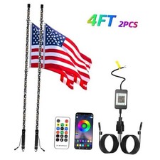 2PCS 4FT Whip Lights, LED Whip Light with App  Remote Control, Spiral RGB 4ft