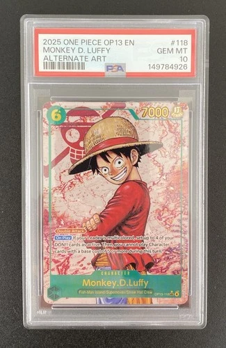 One Piece Monkey D Luffy Alternate Alt Art OP13-118 PSA 10 Gem Mint