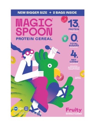 Magic Spoon Fruity Grain-Free Breakfast Cereal, 8 oz, 2-count total 1 LB (16oz)