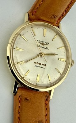Vintage LONGINES 5 Star Admiral Automatic 14K Solid Gold Men's Dress Watch!