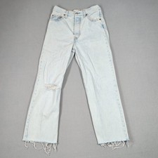 Levi's Jeans Womens 26 Blue Ribcage Straight Ankle Distressed Light Wash Denim