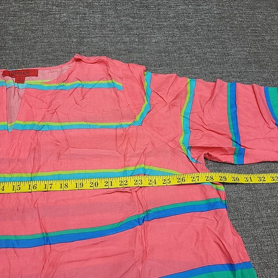 Belle Gray by Lisa Rinna Womens Colorfull Printed Top 3X Plus Size Tunic Shirt - Image 2 of 4