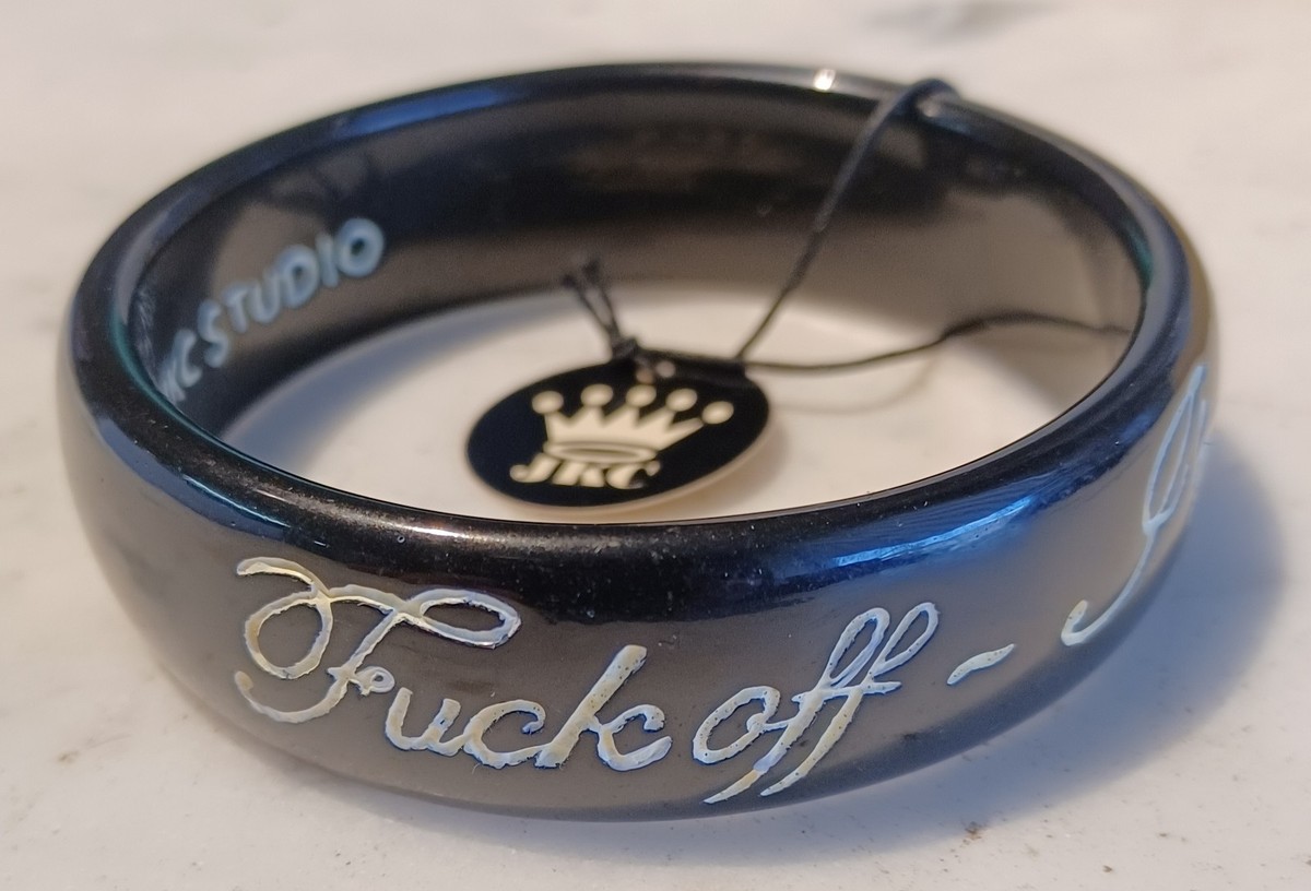 Jessica Kagan Cushman Bangle Bracelet JKC “FUC - OFF...I'M SHOPPING ! with Pouch