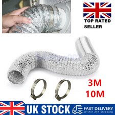 Aluminium Foil Flexible Ducting Hose Flex Duct Ventilation Hydroponic 4/5/6 inch