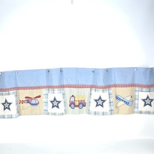 Kids Transportation Valance 55×14 Airplane Firetruck Helicopter Star Theme Baby