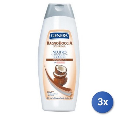 3X Genera Bathroom 1000 Ml. Coconut Softener Made In Italy