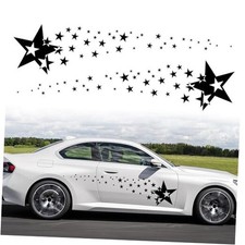 1 Pair 62.6'' Stars Graphics Vinyl Decals for Car Body Door Sides Black