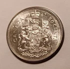 1962 Canadian 50 Cents, Elizabeth II, Silver (.800), ASW .3oz  **LOW SHIPPING**