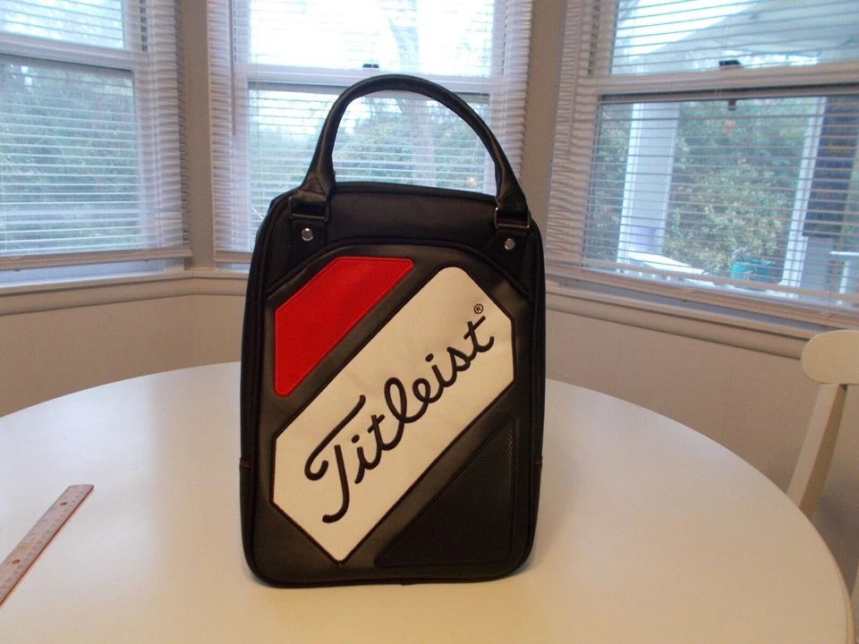 1 NEW Titleist Black White & Red Shoe ands Ball Shag Bag, free shipping
