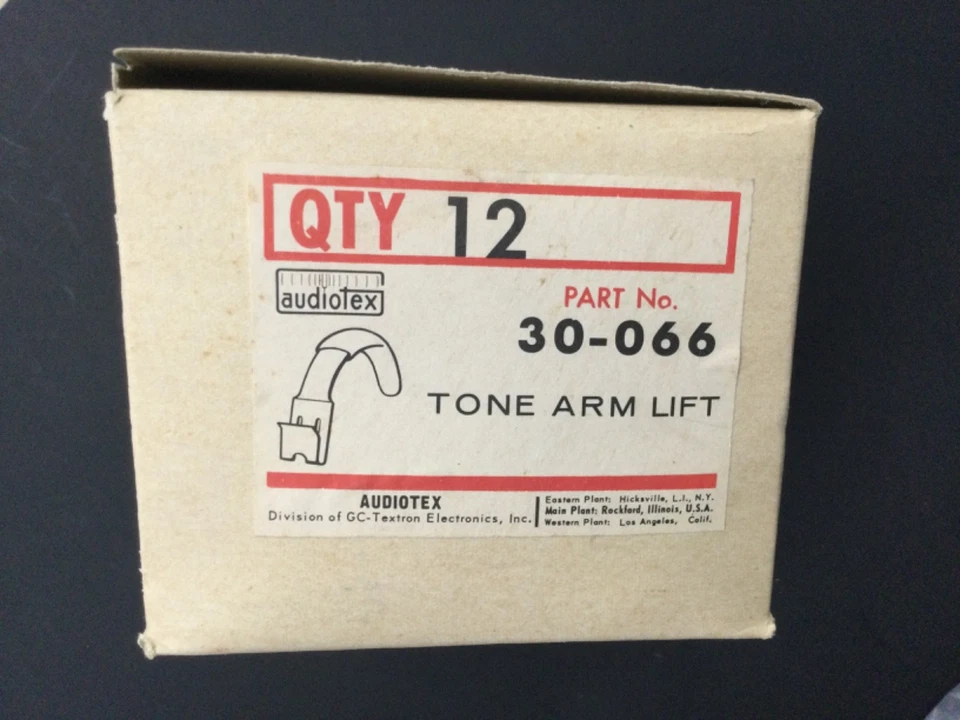 Vintage 1960s DIY  tone arm finger lifter Audiotex — Case of 12 New Old Stock - Image 2 of 4