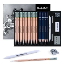 KALOUR 25-Piece Professional Sketch Pencil Set with Matte and Regular Pencil...