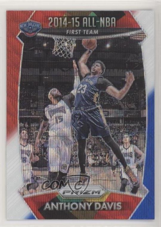 2015-16 Panini Prizm All-NBA Team Red White & Blue Anthony Davis #376 04a4