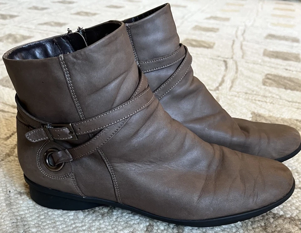 Botines botines de cuero marrón con cinturón Mephisto Cool-Air usados en excelente estado para mujer talla 11 EE. UU. Foto 2 de 4