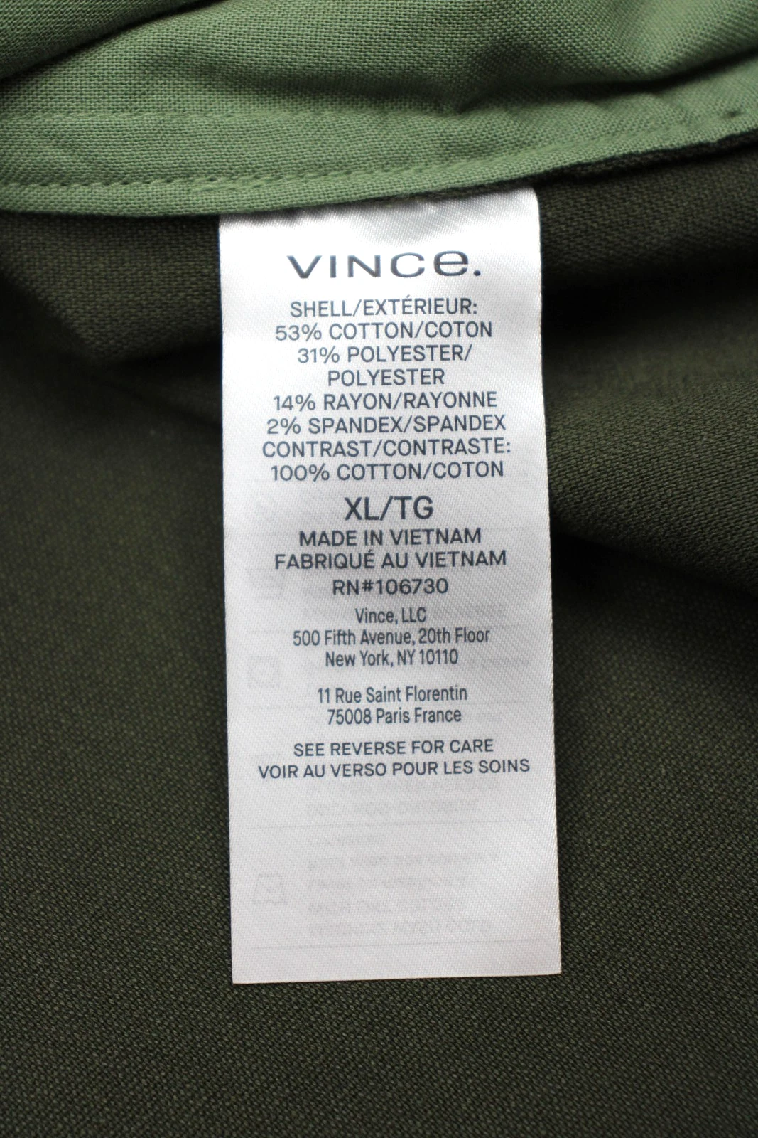 Vince Workwear Shirt Jacket Mens XL Green Double Face Overshirt image 7