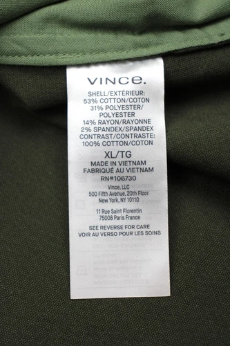 Vince Workwear Shirt Jacket Mens XL Green Double Face Overshirt image 7
